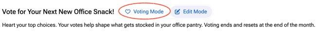 Employee Voting Voting Mode