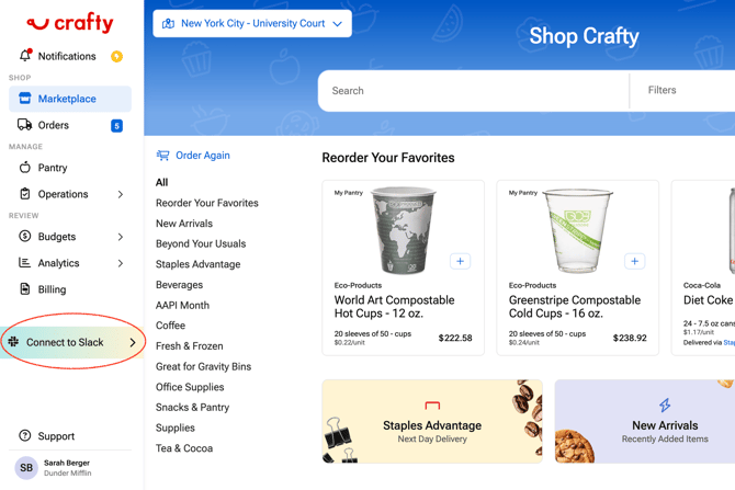 Slack Integration for Office Pantry Management