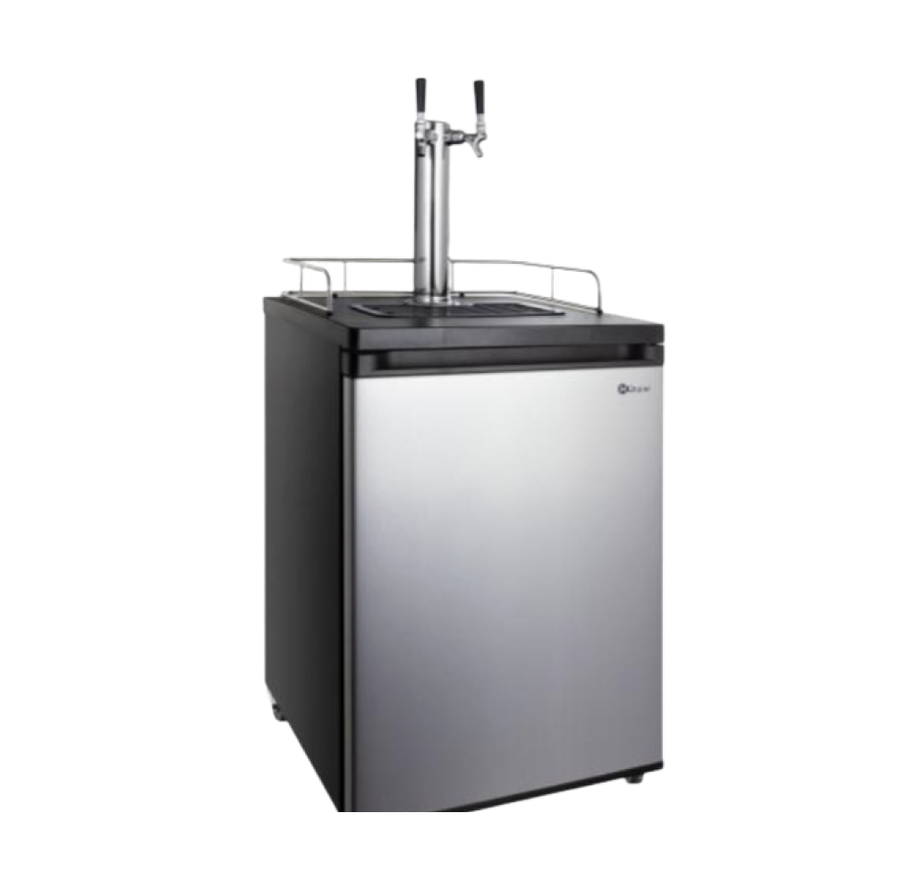 Kegco K209SS Black Cabinet Single Door 2-Tap Kegerator