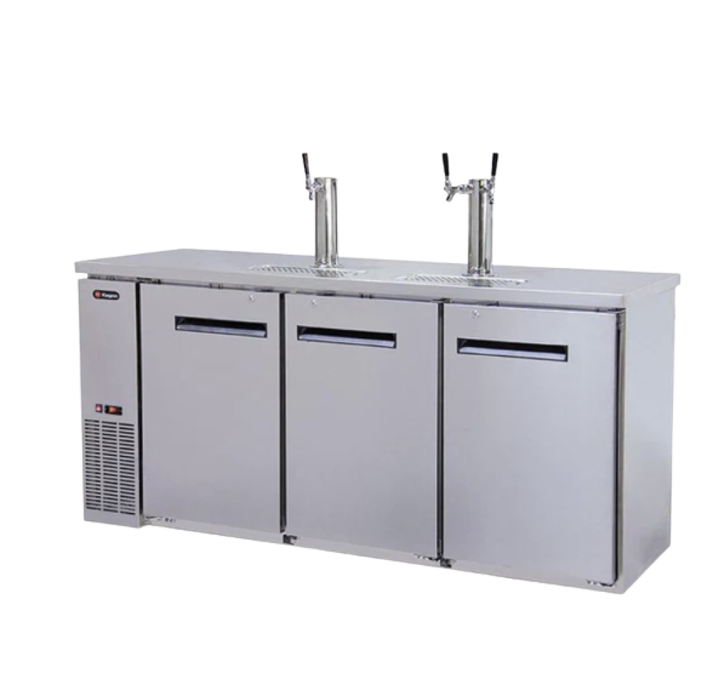 Kegco XCK-2472 Stainless Steel 3-Door 3 or 4-Tap Kegerator
