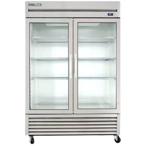 True Refrigeration T-49G Double Glass Door Stainless Steel Refrigerator